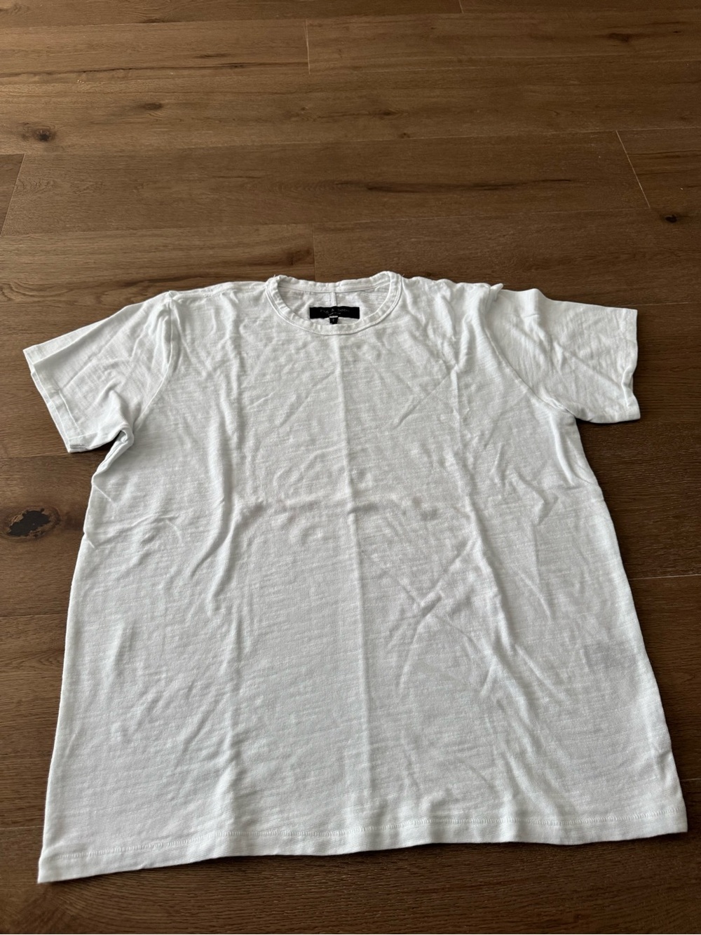 rag & bone Men's White Crewneck Short Sleeve Tee